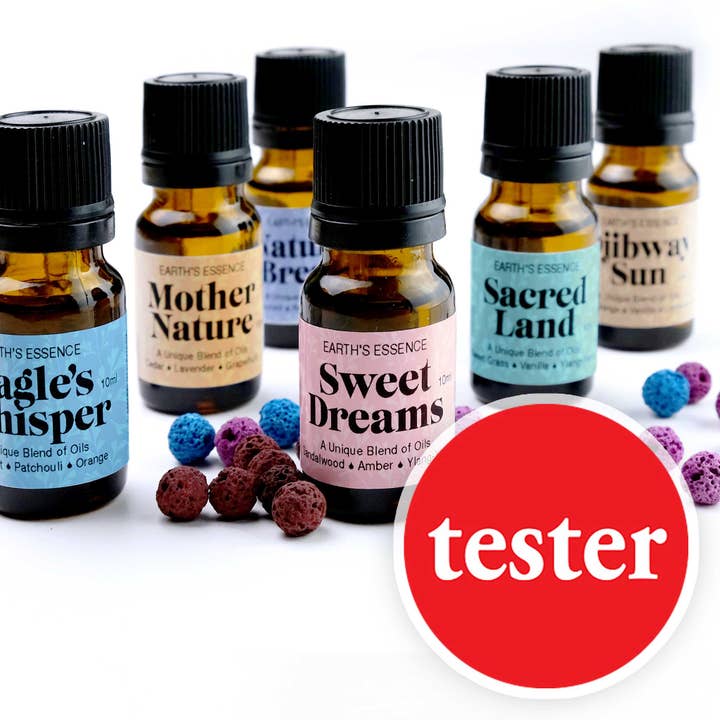 Monague Indigenous Crafts & Gifts – wholesale Eterisk olja – Earth's Essence Collection Testerpaket för oljeblandning