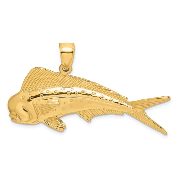 10K 2-D Male Dorado (Mahi-Mahi) Charm for wholesale by Sophia Jewelers
