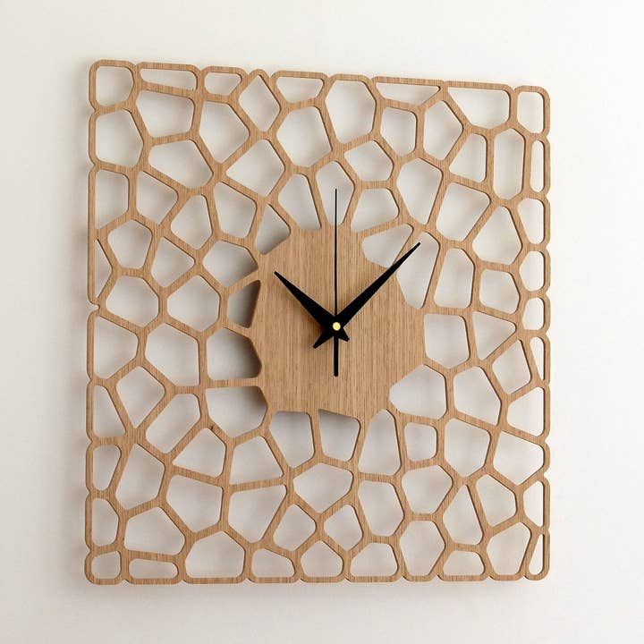 Wooden Wall Clock PEBBLES for wholesale by Decotoma