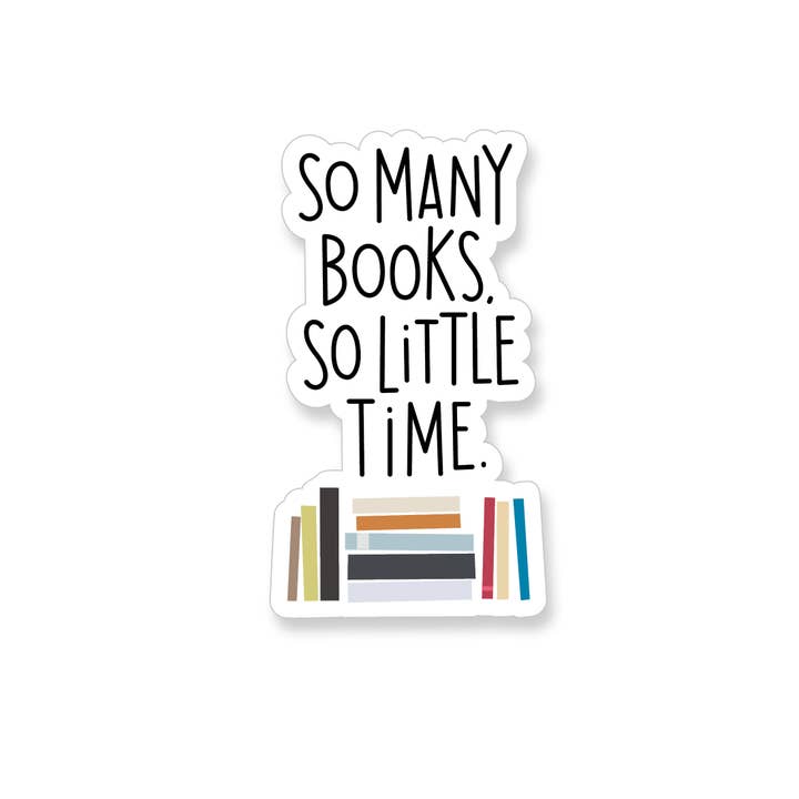 Autocollant vinyle So Many Books pour la vente par Apartment 2 Cards
