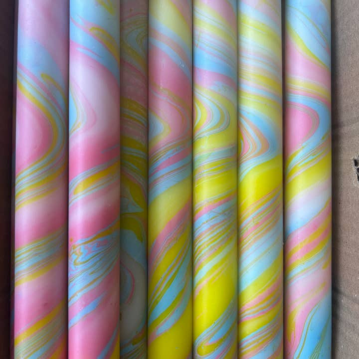 The Colour Emporium - Wholesale Tapered candle/candlestick - Marbled Candles Individual17