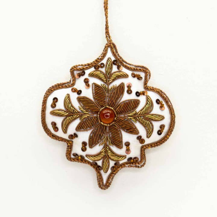 Adorno con cuentas Finial, color crema/bronce, 3,5 x 4 para venta al por mayor de The Royal Standard