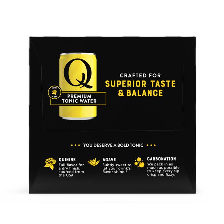 Q Mixers - Wholesale Cocktail Mix/Syrup - Q Mixers Premium Tonic Water - 4pk/7.5oz Cans3