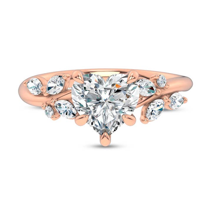 Nature-Inspired Engagement Heart Ring for wholesale by Caratina