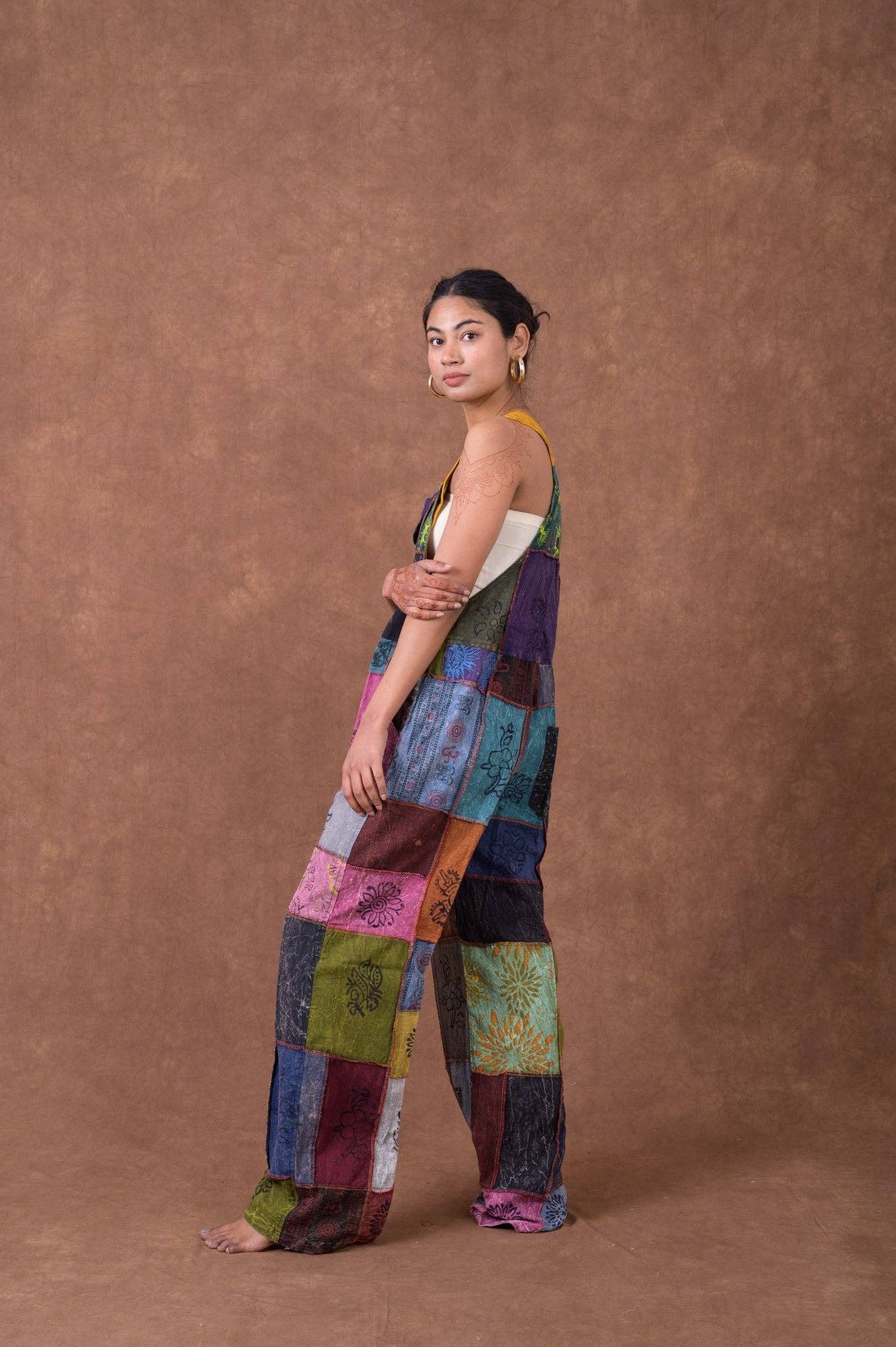 Multicolor Rhea Patch Jumper, Cotton Multiple Pockets Travel Overall for wholesale on Faire5