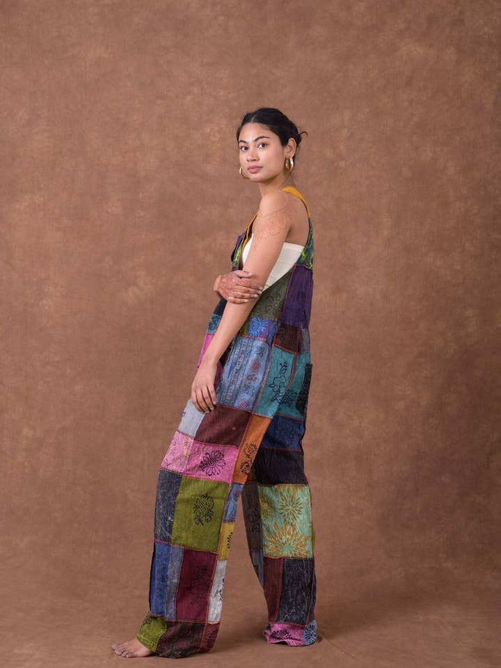 Multicolor Rhea Patch Jumper, Cotton Multiple Pockets Travel Overall for wholesale on Faire5