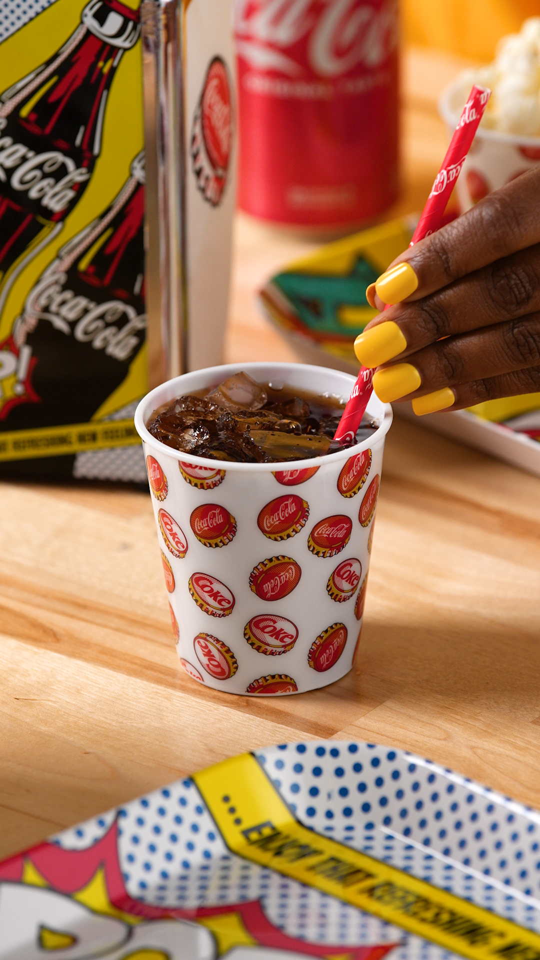 TableCraft Products Company - Wholesale Disposable Cup - Coca-Cola "Pop!" 9 oz Snack Cups, Pack of 43