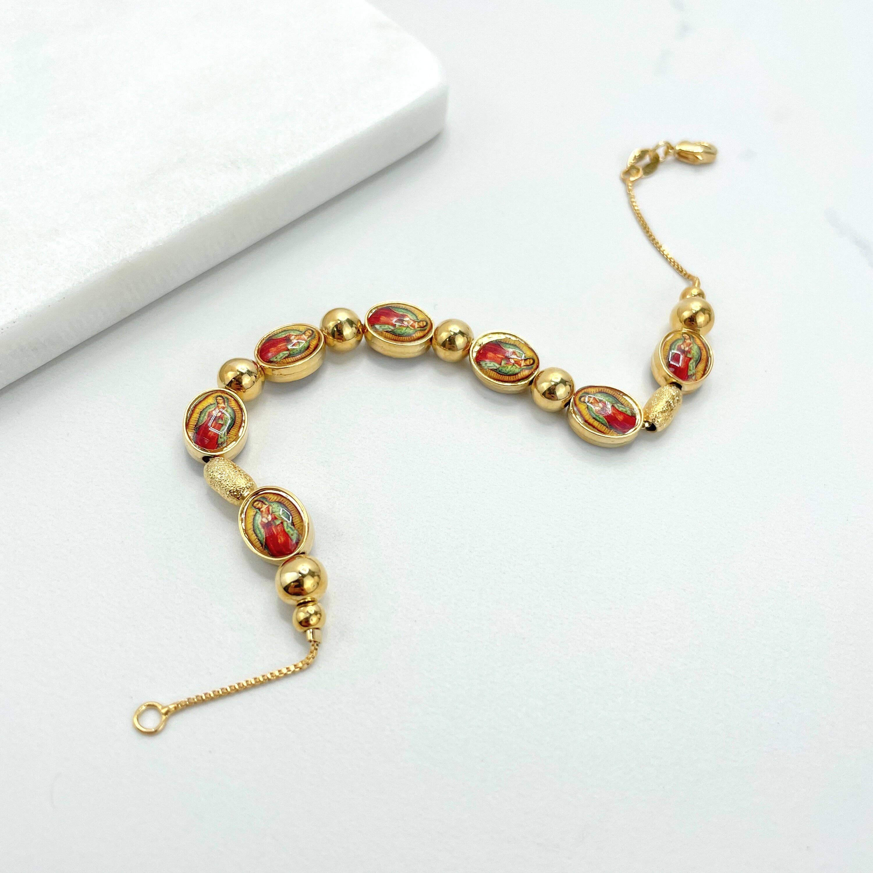 DIJU Jewelry - Wholesale Armband met kralen - Religieuze armband met 18k goudgevulde kralen en Onze-Lieve-Vrouw van Guadalupe2