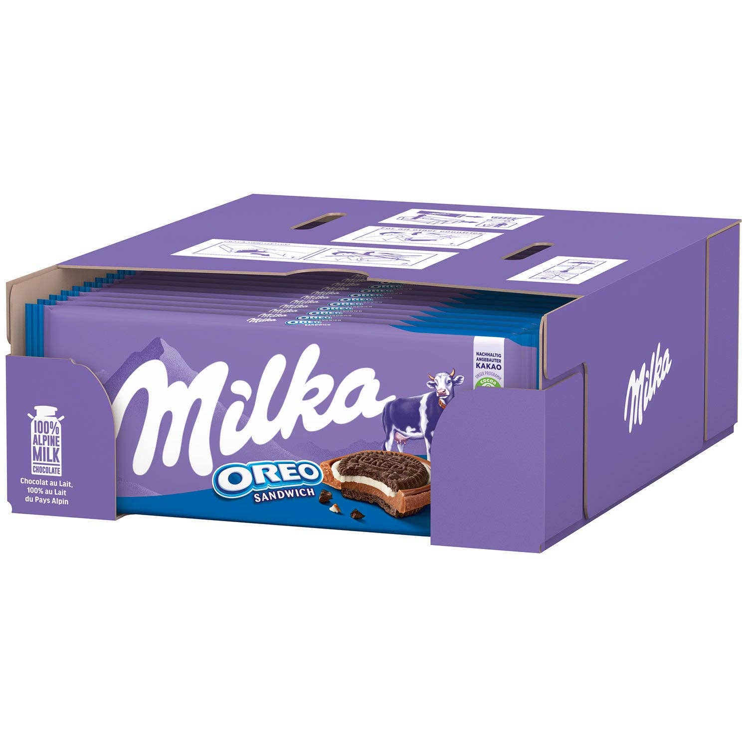 Global Bite Co - Wholesale Chocolate Bar - Milka Oreo Sandwich 100g (European)2