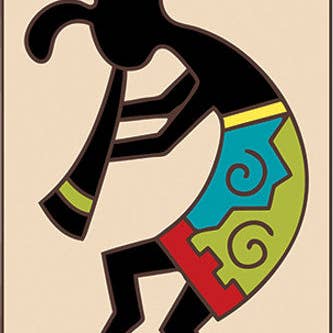 Kokopelli with Southwest Border 3x6 Tile (3033) for wholesale by Earthtones Tile
