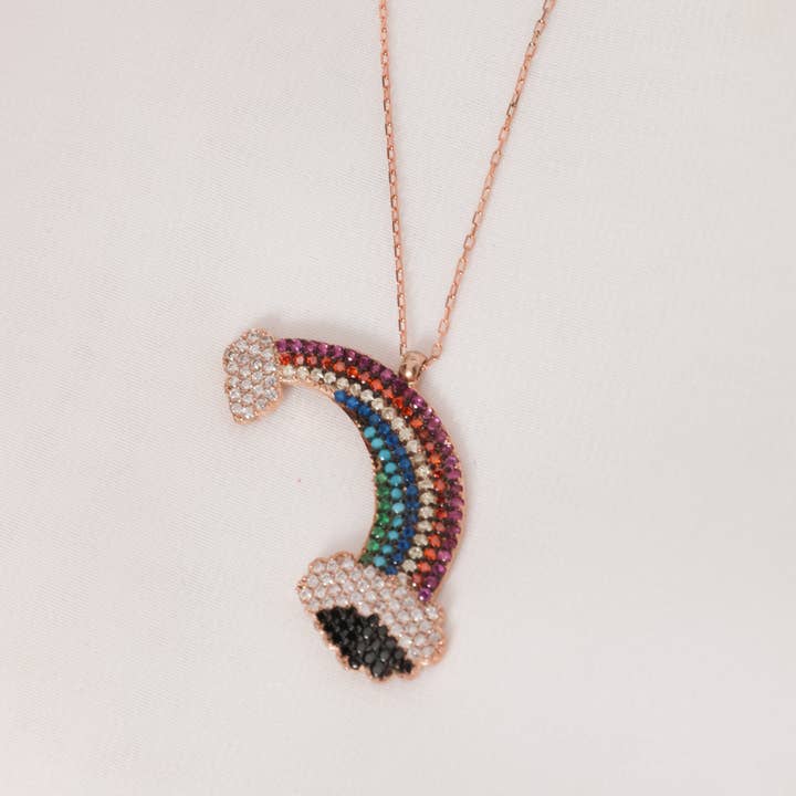 Regenboogkristallen halsketting, kleurrijke kristallen regenbooghanger, regenboogjuwelen, fluorietketting, cadeau voor kinderen, meisjescadeau voor wholesale door Gowa Design