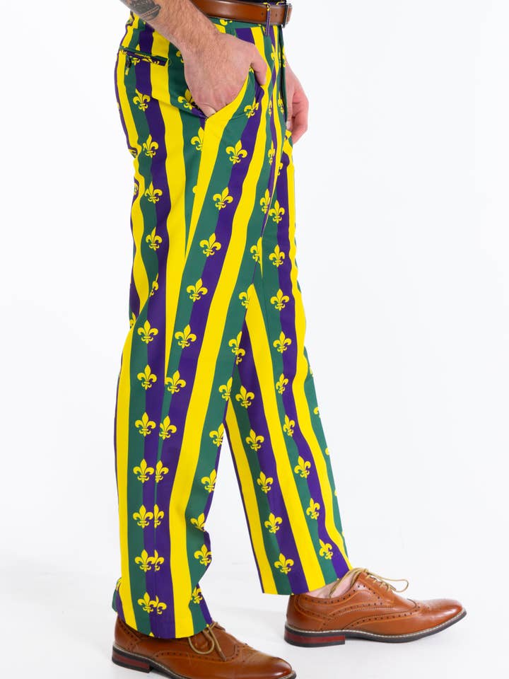 Shinesty, Inc - Vendita all'ingrosso Pantaloni eleganti - Uomo - I beignet per colazione | Pantaloni del completo di Mardi Gras1