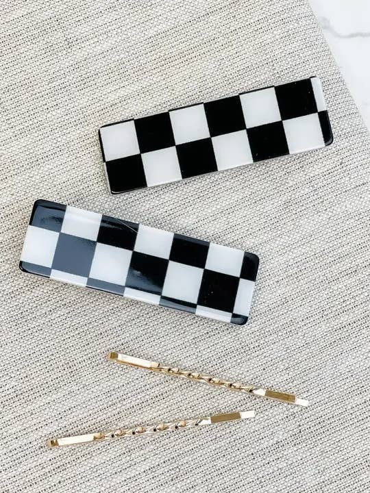 Ensembles de pinces à cheveux à carreaux pour la vente par Prep Obsessed Wholesale