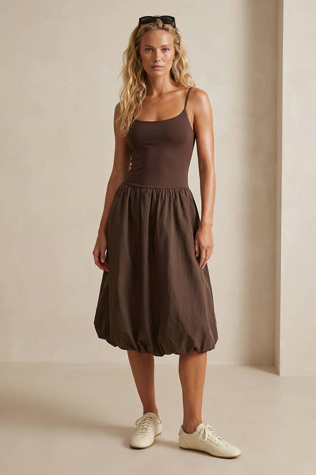 Naked Zebra - Vente Robe – femme - Robe mi-longue sans manches à jupe bouffante17