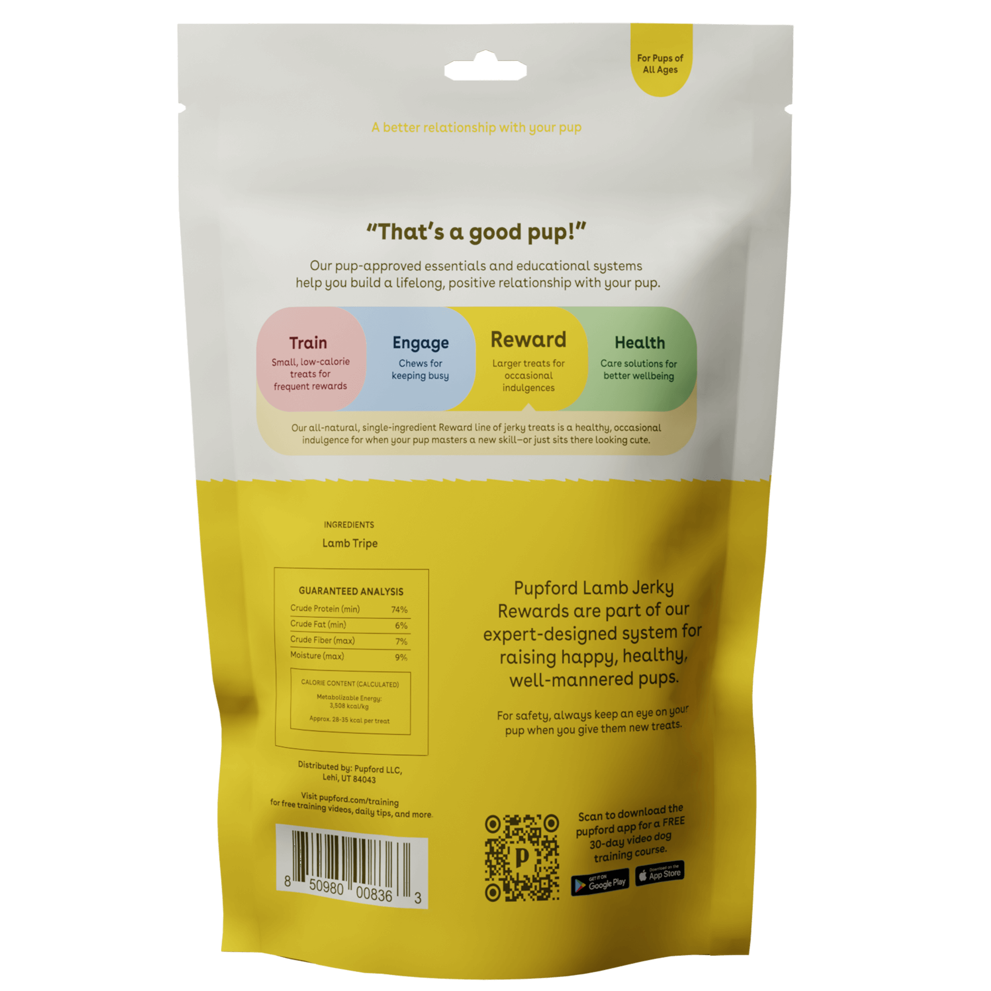 Pupford - Wholesale Pet Treats - Dog - Lamb Jerky Treats 7 oz2