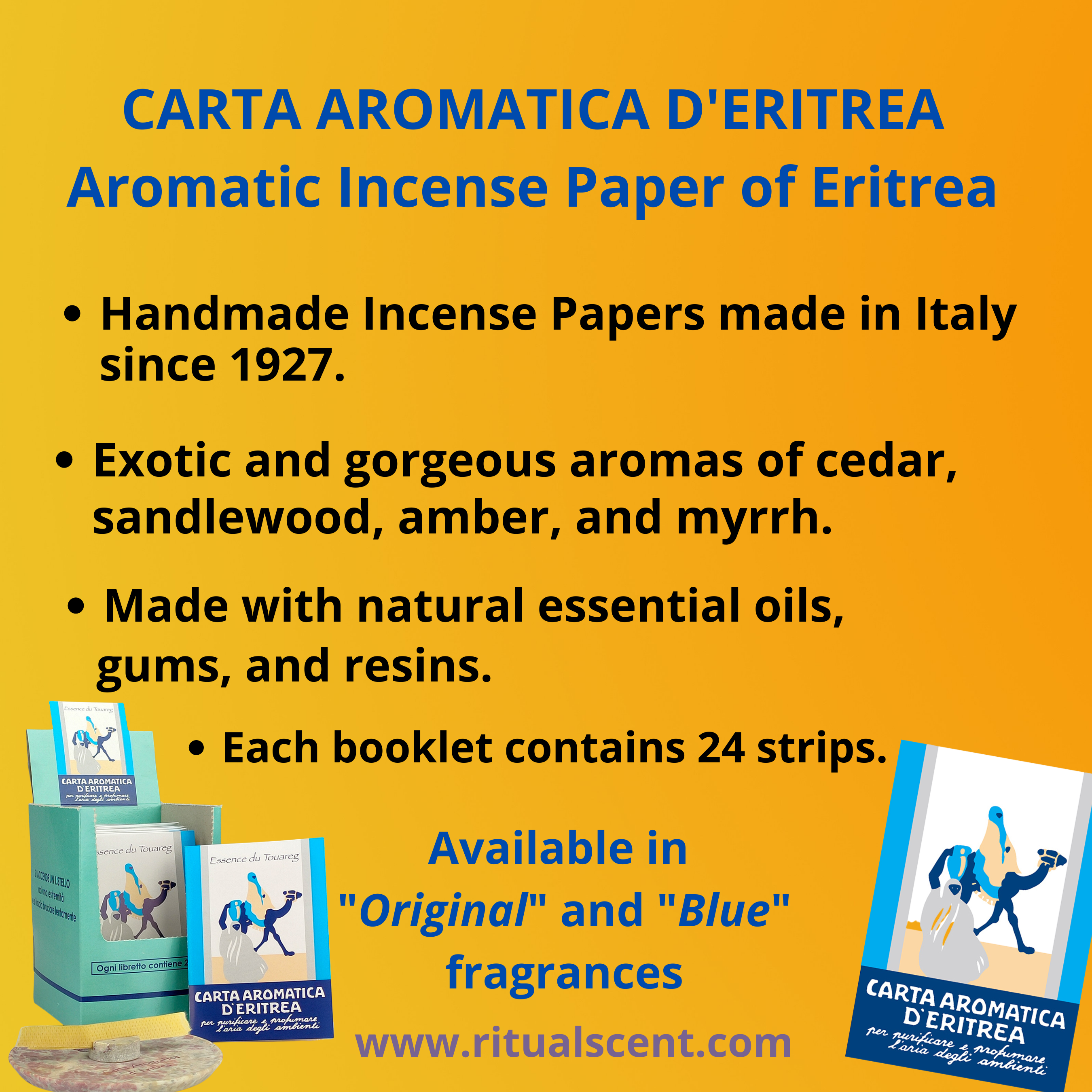 Ritual Scent - Wholesale Incense - Carta Aromatica d’Eritrea Incense Paper Booklets2
