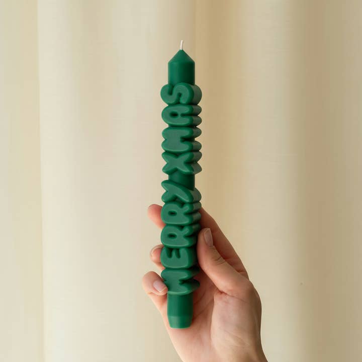 CandleHand (Free Duties for US) - Wholesale Tapered Candle/Candlestick - Taper candle MERRY XMAS - Handmade - 9'' 3D Taper Candles 14