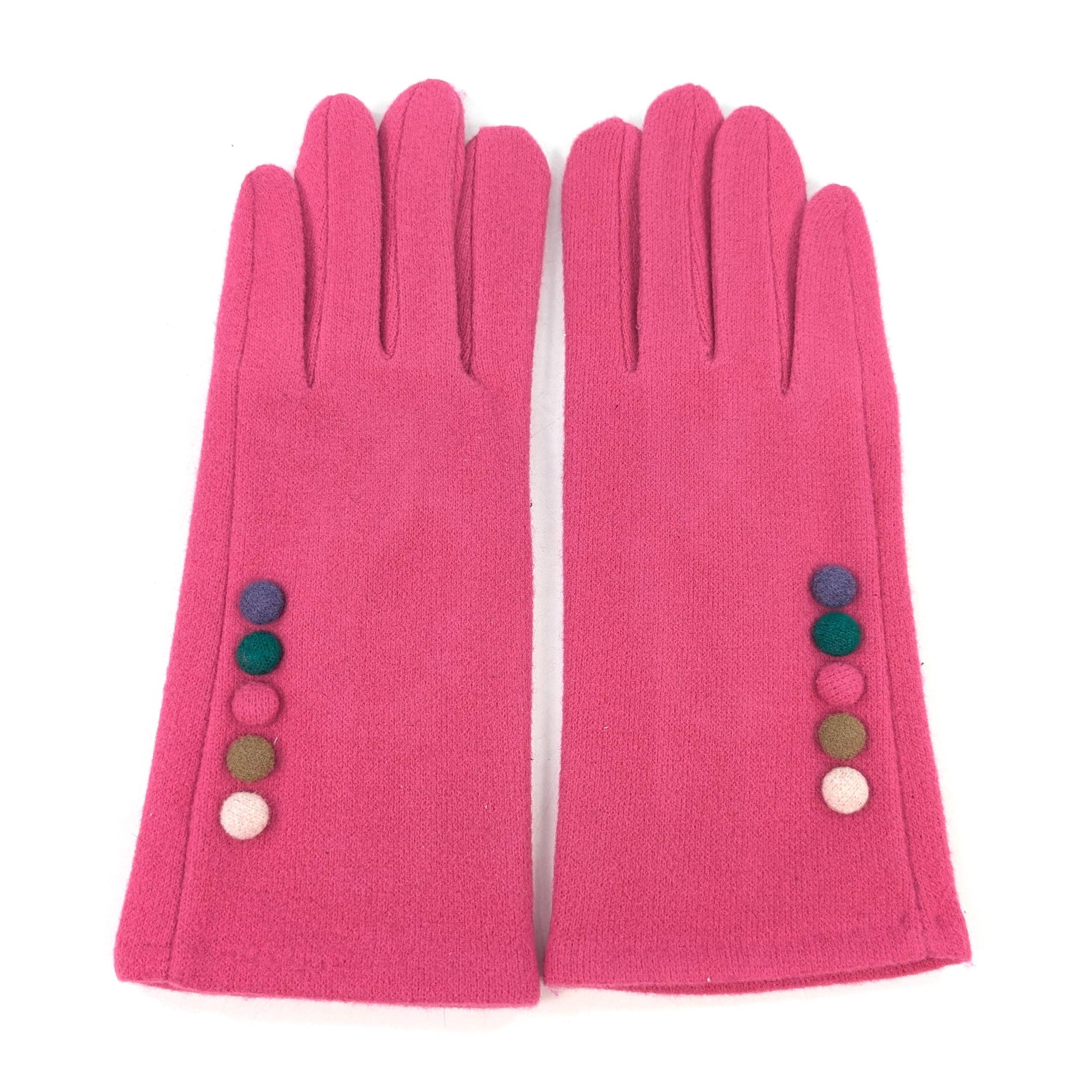Black Ginger – wholesale Gloves – Women's – Buttoned Gloves - Pink2
