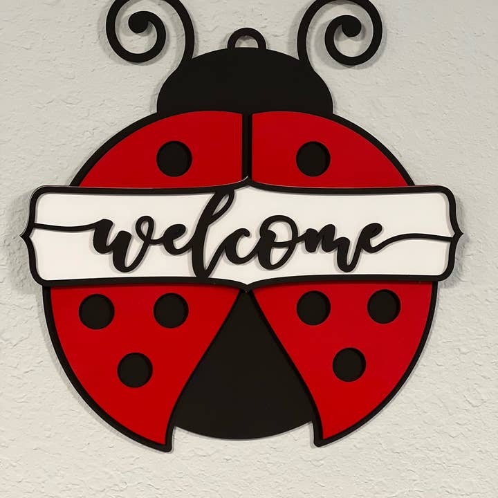 Ladybug Door hanger for wholesale by Thompsons Handmade Country LLC