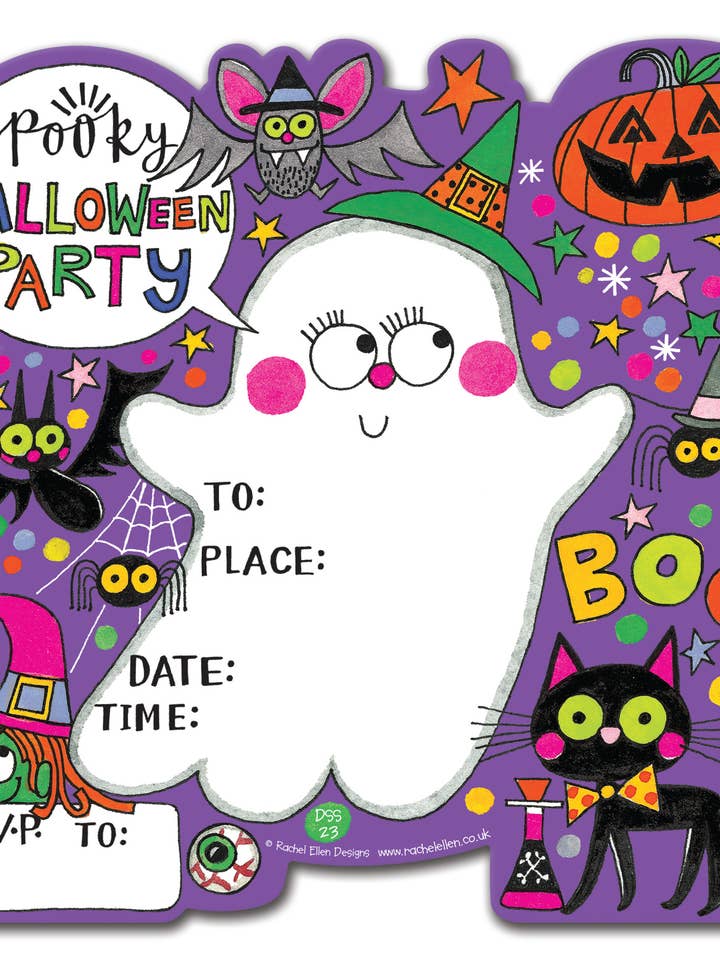 HALLOWEEN INVITATIONS PACK OF 8 for wholesale by Notes & Queries, Inc.