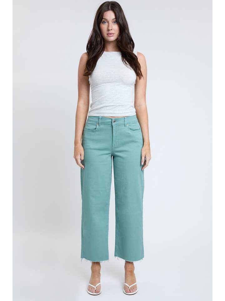 YMI - Wholesale Pants - Women's - Junior Cropped High-Rise Wide Leg Trouser Pants