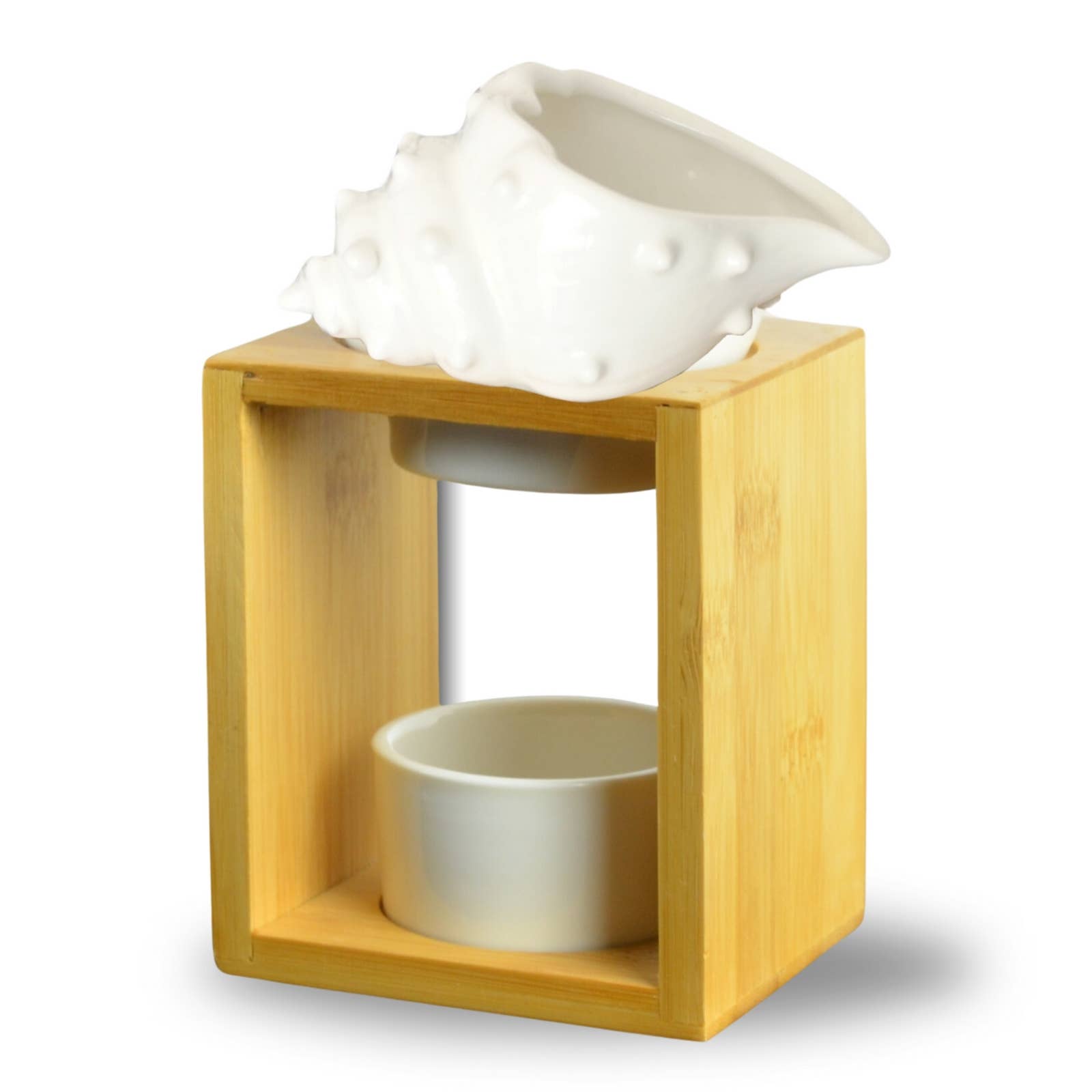 Zen'Arôme - Wholesale Oil Warmer - Scented wax burner - bamboo / Shell ceramic10