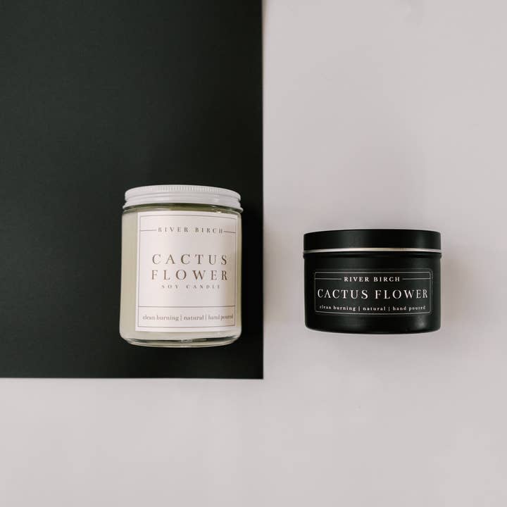 River Birch Candles - Wholesale Jar/filled candle - 8.5oz Cactus Flower Soy Candle - Clear Jar7