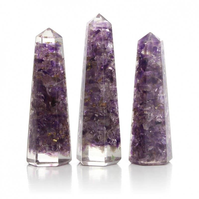 UniArt – wholesale Andlig sten/kristall – Orgonit spets med naturliga stenar, 6,5 cm hög0