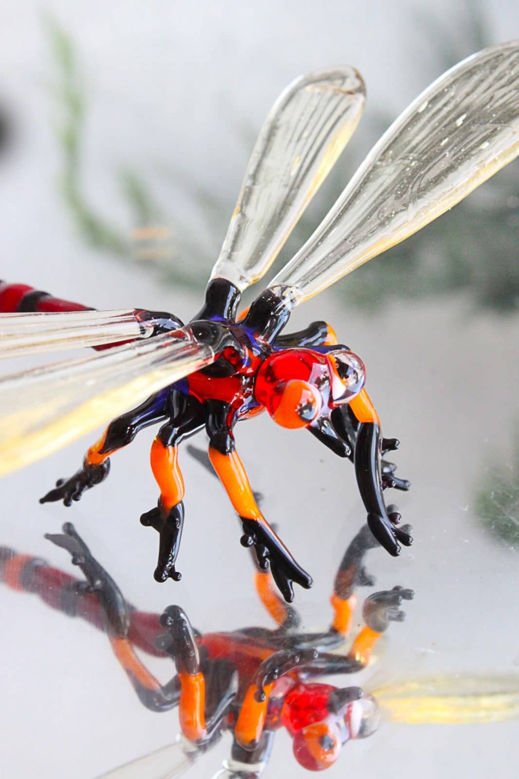 Adamodart - Wholesale Decorative Figurine - Glass dragonfly figure, hand blown insect decor, lampwork2