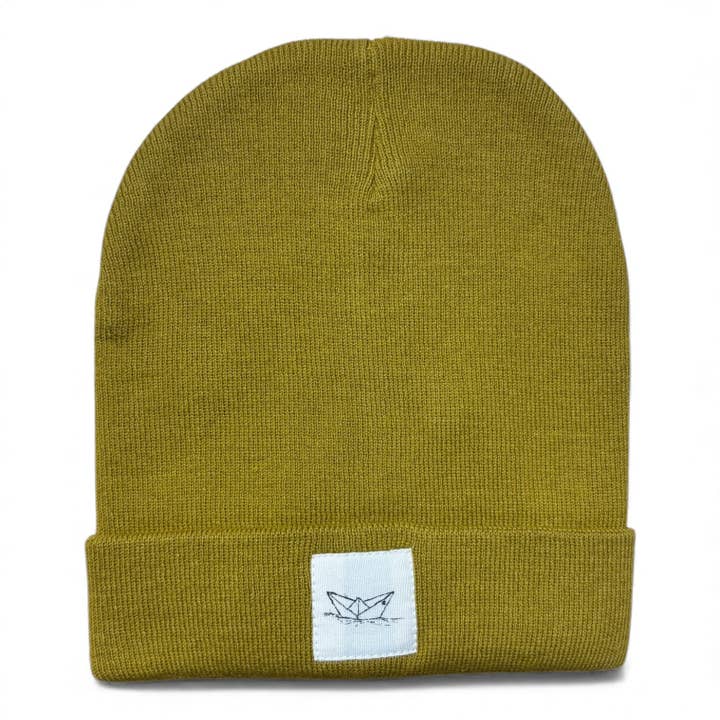 Paperboat Beanie Mütze aus Bio-Baumwolle I Hergestellt in Portugal - Ochre für den Großhandel von ilovemixtapes
