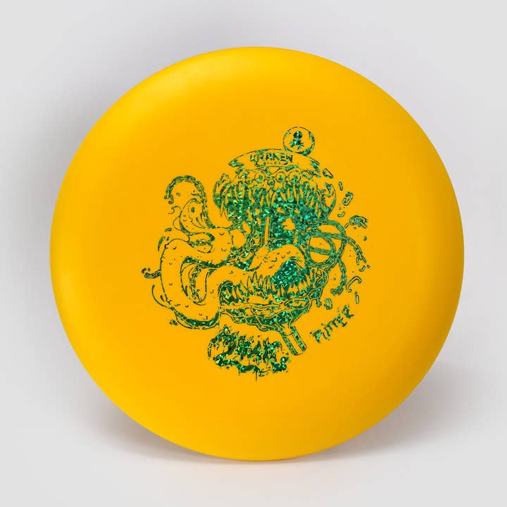 Mimic Amber Dwarven Putter with Green Foil for wholesale by Kraken Dice