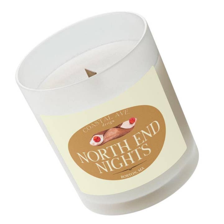 North End Nights Boston Wood Wick Coconut Soy Candle for wholesale by Coastal Ave. Design