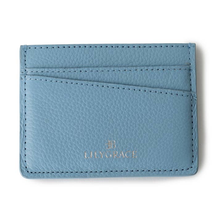 Leather Card Holder - Airlie Blue for wholesale by Lily Grace Co.