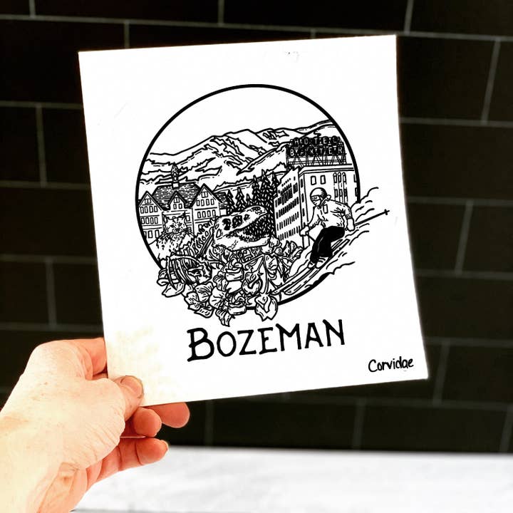 Corvidae drawings & designs – Engroshandel Køkkenhåndklæde – Bozeman Montana Svensk Karklud3