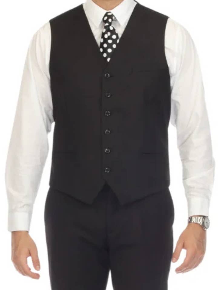Gilet noir ajustable décontracté et formel Solo pour la vente par Ferrecci