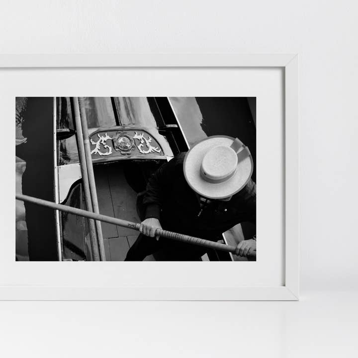 Venedig Italien Gondol Svartvit Fotografi Print för wholesale av Mo & Paul Photography