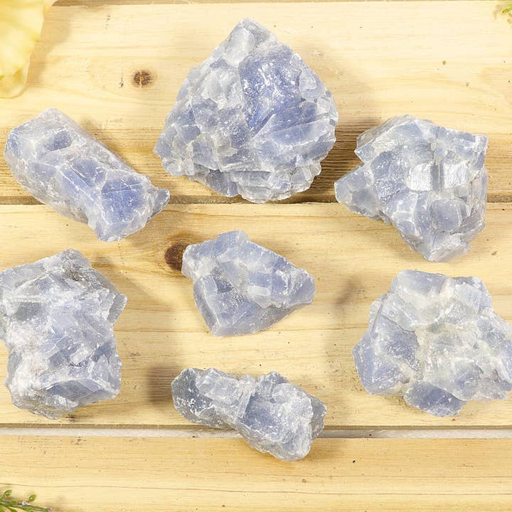 Calcite Azul 1 lb - Calcite Azul Cru - Calcite Azul por atacado de Natures Artifacts Inc