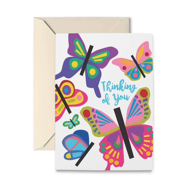 Butterflies Thinking of You Greeting Card for wholesale by R. Nichols Stationery & Gifts
