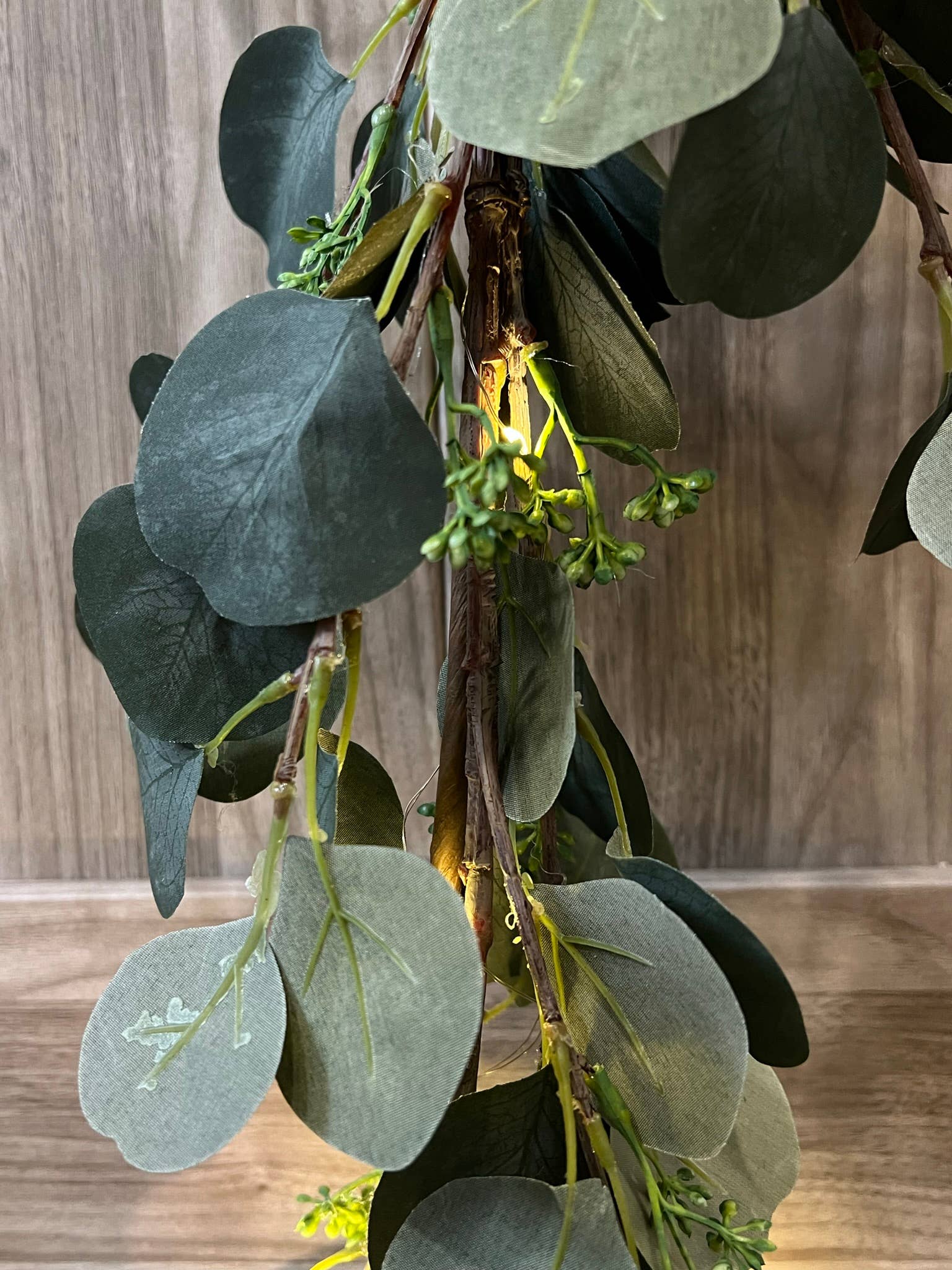 Angel Isabella - Wholesale Bunting/Garland - 70" Artificial Grey green Eucalyptus Garland seeded14