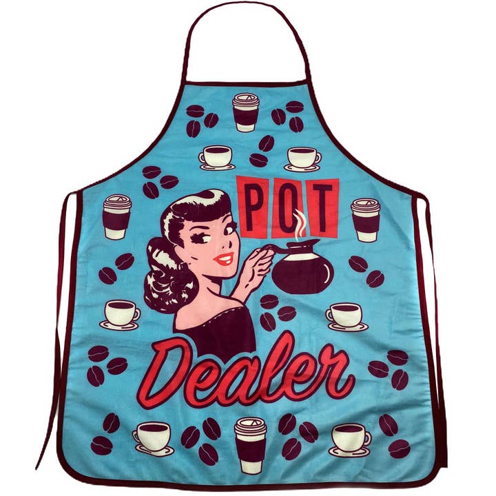 Pot Dealer Apron Funny Pot 420 Weed Marijuana CBD Gag for wholesale by Crazy Dog T-Shirts