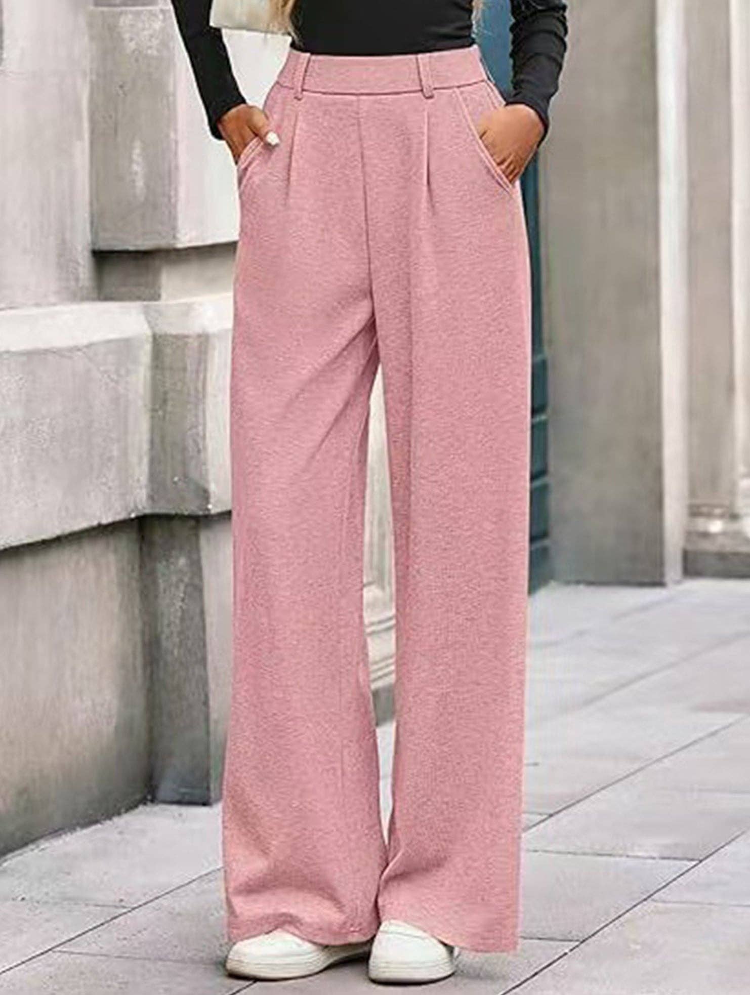 Lovenne - Wholesale Pants - Women's - Versatile solid color straight wide-leg pants8