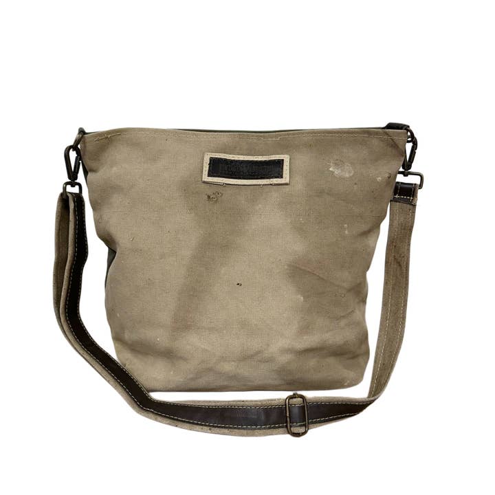Vintage Addiction - Wholesale Crossbody Bag - Women's - Recycled Military Tent Crossbody (No Print)2