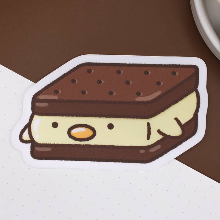 Lemon Ice Cream Sandwich • Vinyl Sticker for wholesale by Sam’s Scribbles