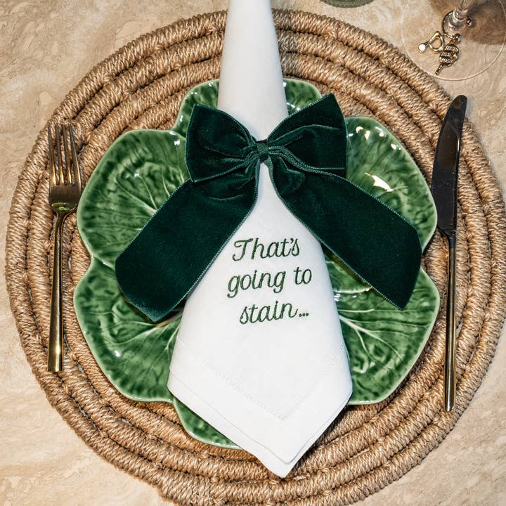 No Reservations - Venta al por mayor Servilletas de tela - Servilletas de Cena Bordadas – Frases Variadas | Regalo para Anfitriona