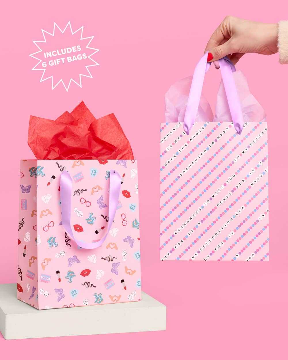 xo, Fetti - Vente Pochette cadeau - Ensemble de sacs Gifting Era - 6 sacs-cadeaux, cadeau de Noël et d'anniversaire Swiftie4