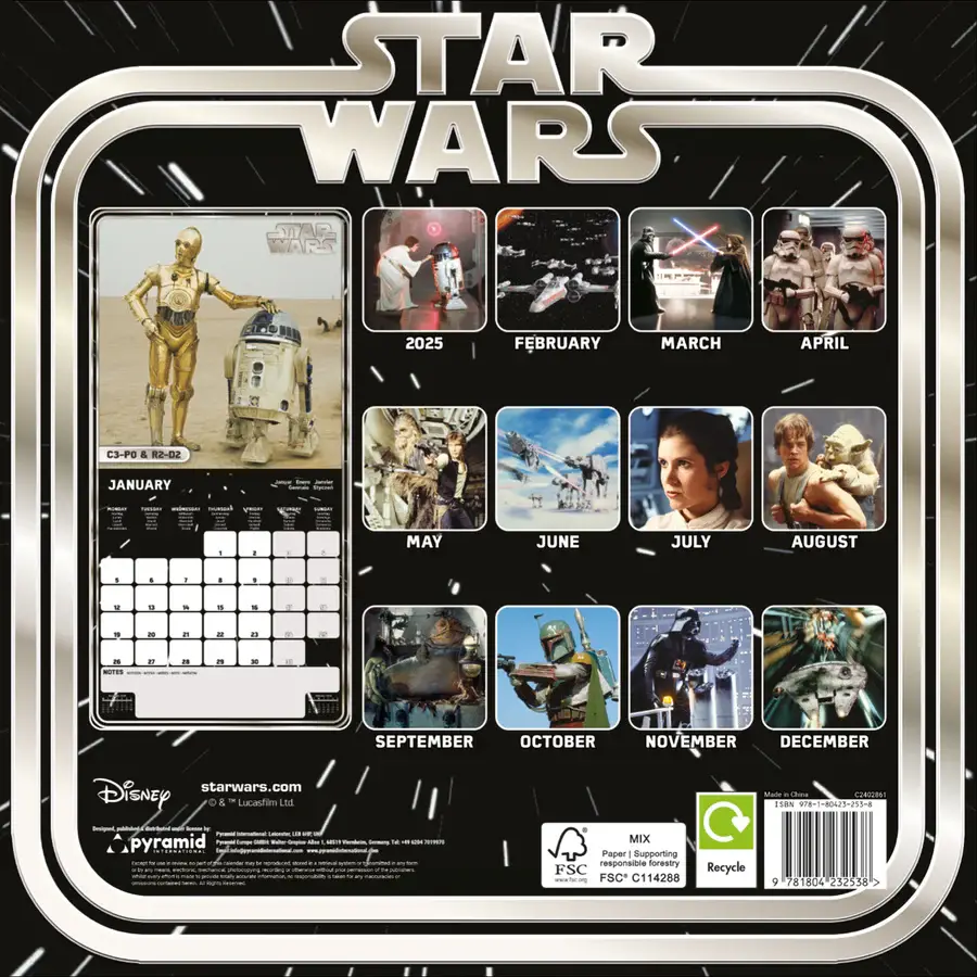 Pyramid International - Wholesale Calendar - Star Wars (Classic) Official 2026 Square Calendar1