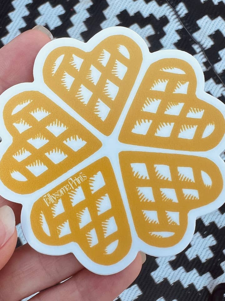 Nordic Heart Waffle Sticker for wholesale by Follysome Prints