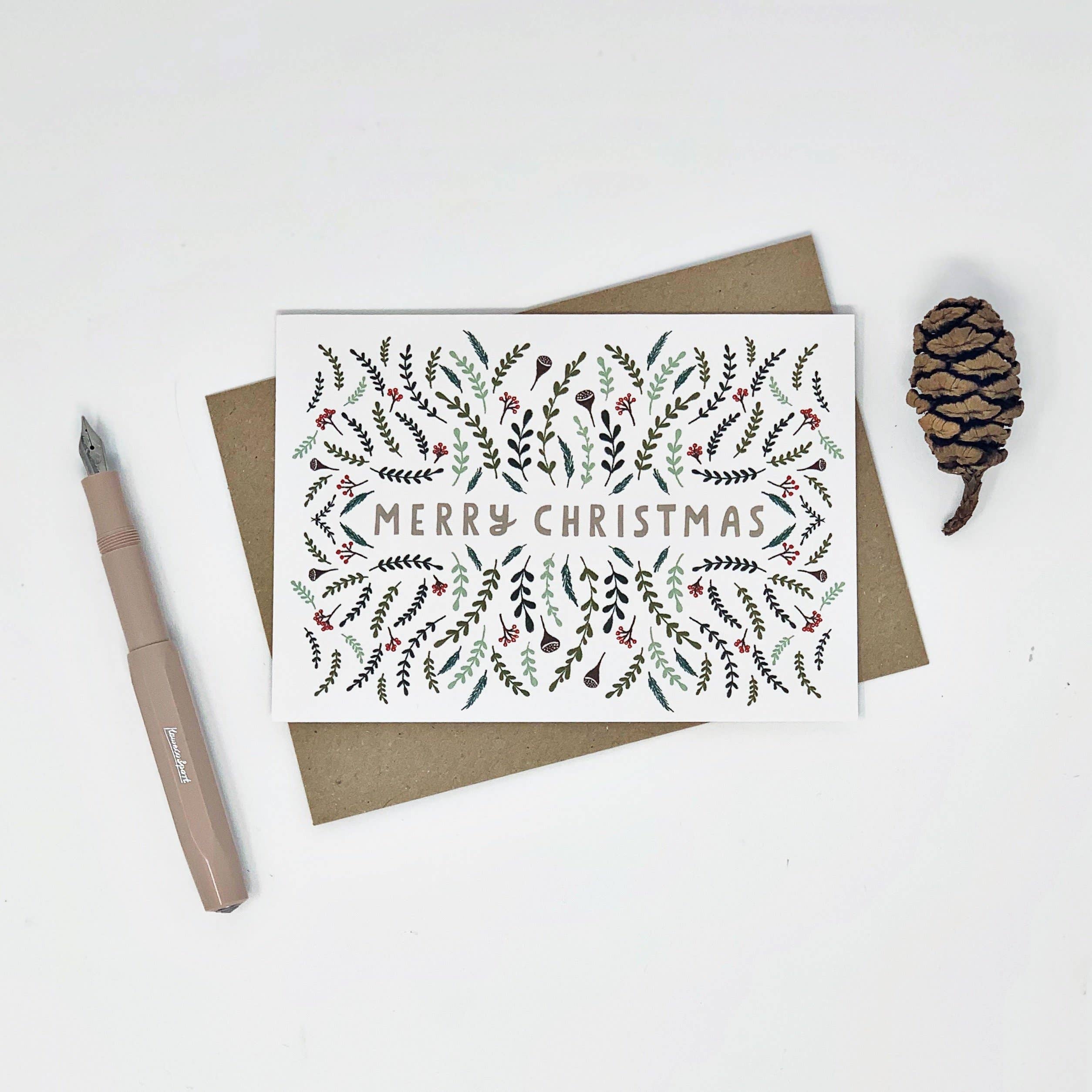 Lomond Paper Co - Wholesale Christmas Card - Christmas Pattern "Merry Christmas" Card1
