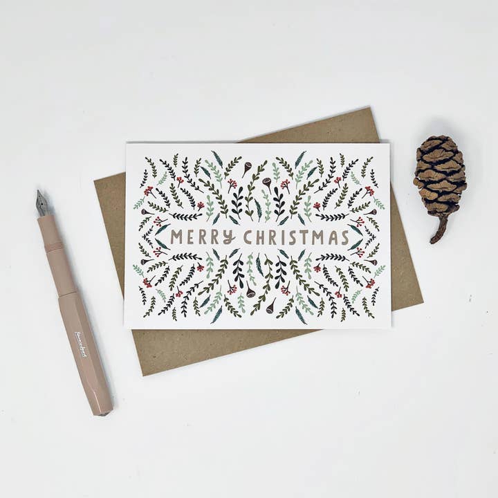 Lomond Paper Co - Wholesale Christmas Card - Christmas Pattern "Merry Christmas" Card1
