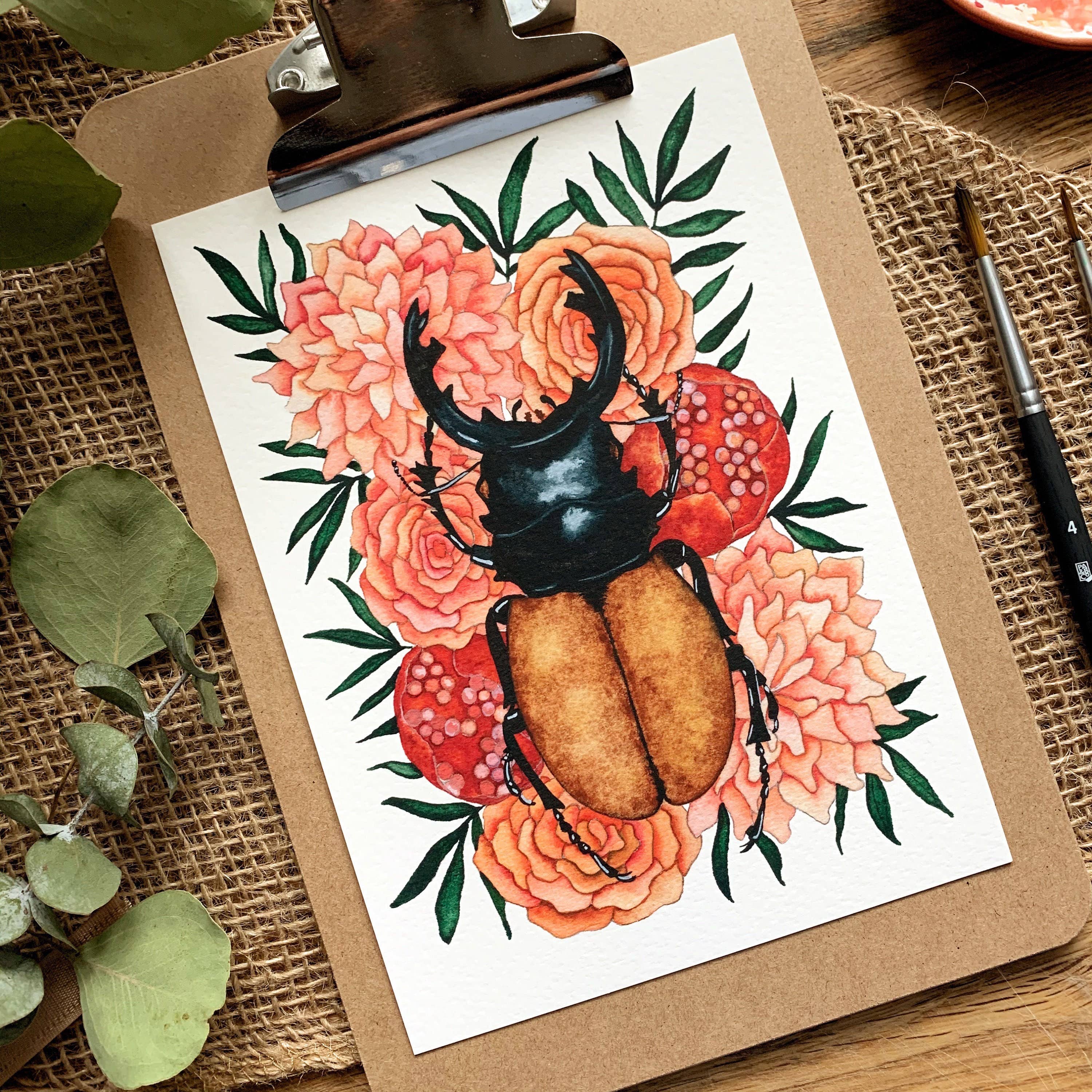 Candace Fincher - Wholesale Art print - Insect Art Print Of Stag Beetle, Insect Taxidermy, Entomology, Beetle Boho Wall Decor2